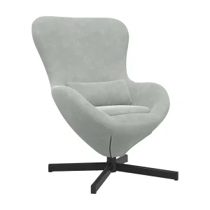 Eivormige stoel Lichtgrijs 63 x 73 x 90 cm Fluweel Eivormige stoel Lichtgrijs 63 x 73 x 90 cm Fluweel