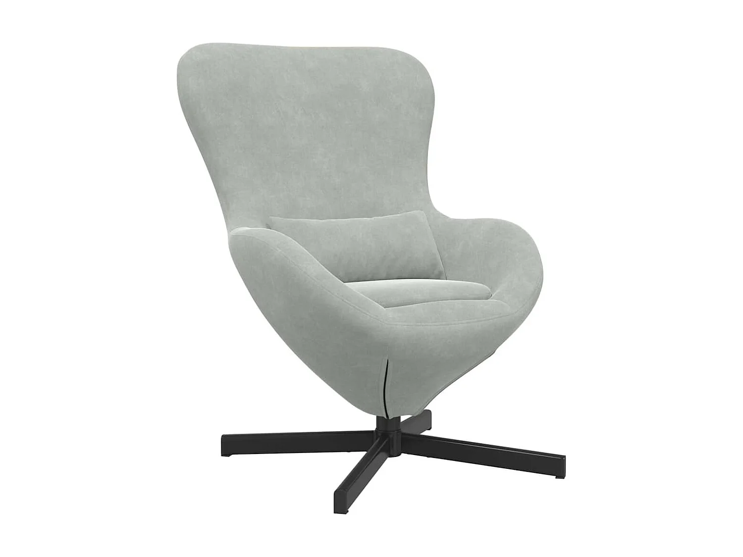 Eivormige stoel Lichtgrijs 63 x 73 x 90 cm Fluweel