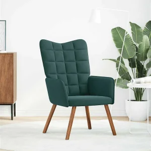 Fauteuil | Relaxstoel fluweel donkergoen Fauteuil | Relaxstoel fluweel donkergoen