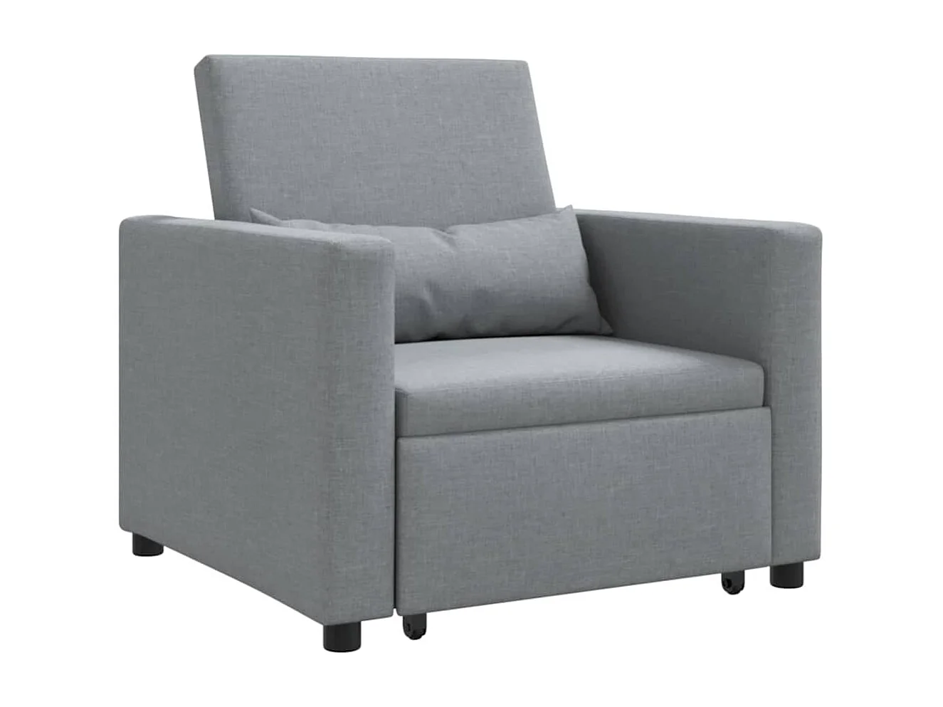Enkele Slaapbank met wielen Lichtgrijs 90 x 165 x 87 cm Stof