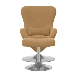 Egg Chair met Voetsteun Bruin 63 x 73 x 90 cm Fluweel Egg Chair met Voetsteun Bruin 63 x 73 x 90 cm Fluweel