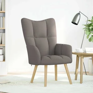 Fauteuil | Relaxstoel stof taupe Fauteuil | Relaxstoel stof taupe