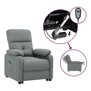 Fauteuil | Relaxstoel elektrisch verstelbaar stof donkergrijs Fauteuil | Relaxstoel elektrisch verstelbaar stof donkergrijs