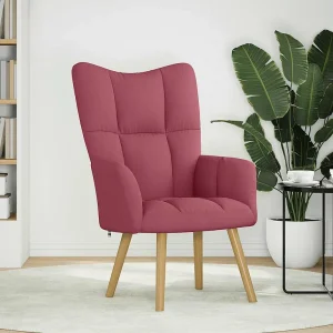 Fauteuil | Relaxstoel stof wijnrood Fauteuil | Relaxstoel stof wijnrood