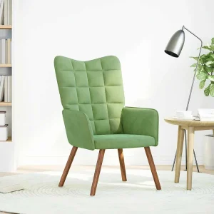 Fauteuil | Relaxstoel fluweel lichtgroen