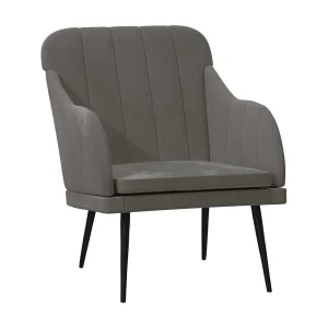 Fauteuil | Relaxstoel 63x76x80 cm fluweel donkergrijs Fauteuil | Relaxstoel 63x76x80 cm fluweel donkergrijs