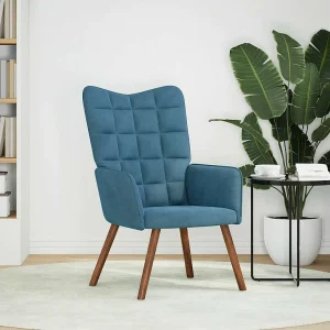 Fauteuil | Relaxstoel fluweel blauw Fauteuil | Relaxstoel fluweel blauw