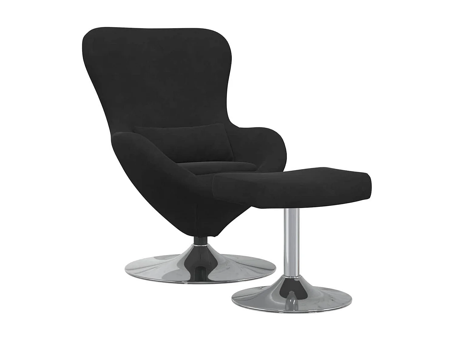 Egg Chair met Voetsteun Zwart 63 x 73 x 90 cm Fluweel