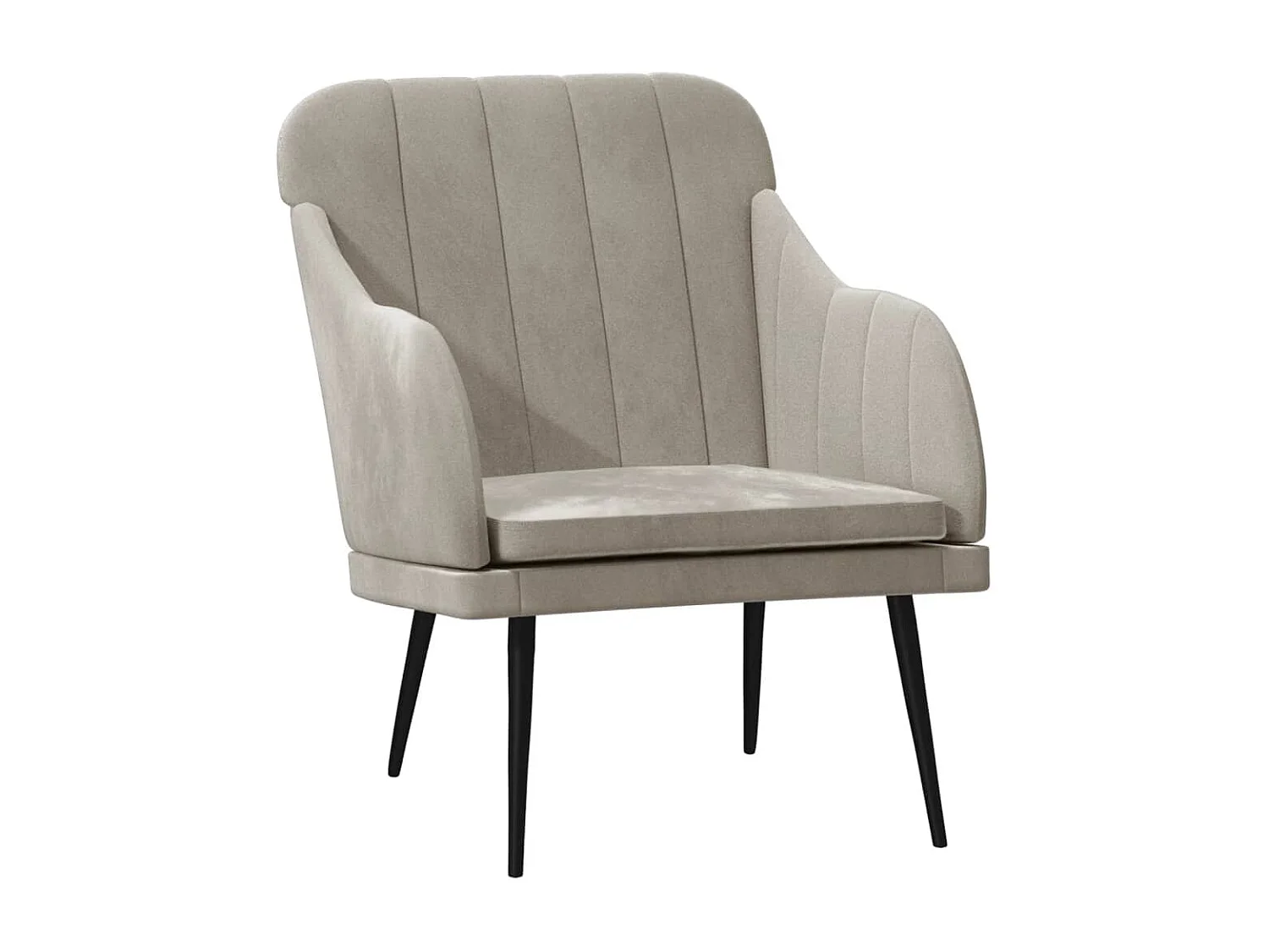 Fauteuil | Relaxstoel 63x76x80 cm fluweel lichtgrijs