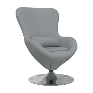 Eivormige stoel Lichtgrijs 63 x 73 x 90 cm Stof Eivormige stoel Lichtgrijs 63 x 73 x 90 cm Stof