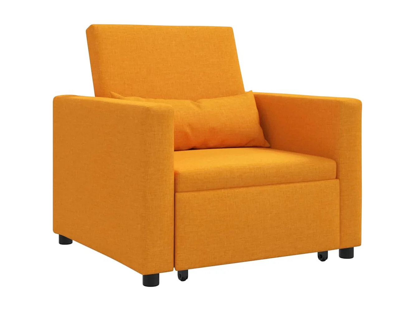Enkele Slaapbank met wielen Donkergeel 90 x 165 x 87 cm Stof