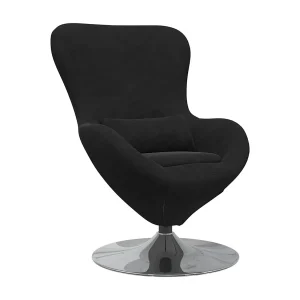Eivormige stoel Zwart 63 x 73 x 90 cm Fluweel Eivormige stoel Zwart 63 x 73 x 90 cm Fluweel