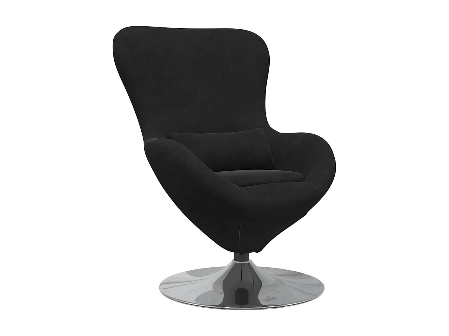 Eivormige stoel Zwart 63 x 73 x 90 cm Fluweel