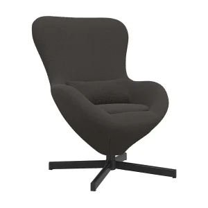 Eivormige stoel Donkergrijs 63 x 73 x 90 cm Stof Eivormige stoel Donkergrijs 63 x 73 x 90 cm Stof