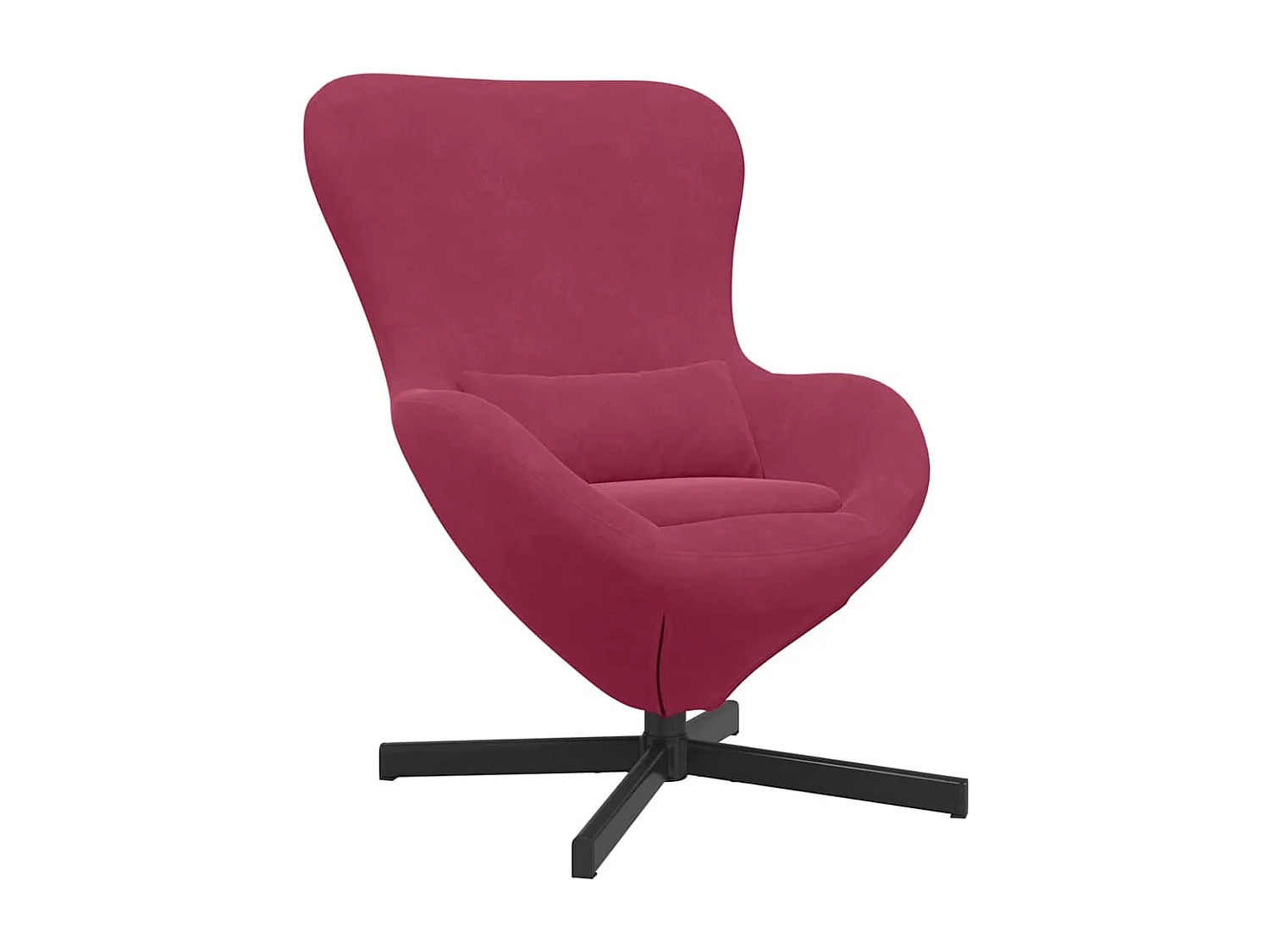 Eivormige stoel Wijnrood 63 x 73 x 90 cm Fluweel