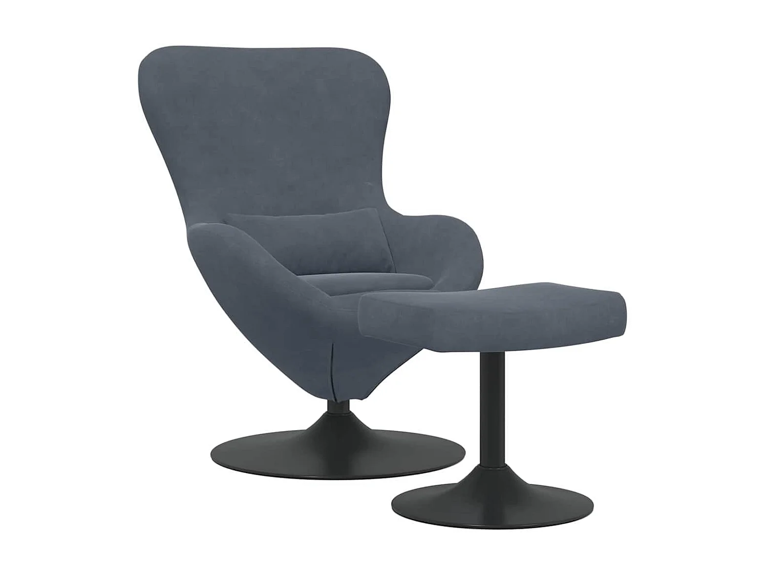 Egg Chair met Voetsteun Donkergrijs 63 x 73 x 90 cm Fluweel