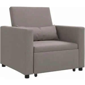 Enkele Slaapbank met wielen Taupe 90 x 165 x 87 cm Stof Enkele Slaapbank met wielen Taupe 90 x 165 x 87 cm Stof