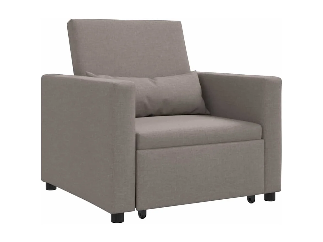Enkele Slaapbank met wielen Taupe 90 x 165 x 87 cm Stof