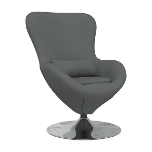 Eivormige stoel Donkergrijs 63 x 73 x 90 cm Stof Eivormige stoel Donkergrijs 63 x 73 x 90 cm Stof