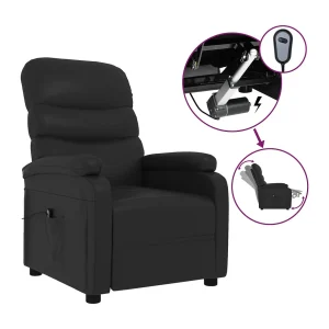 Fauteuil | Relaxstoel elektrisch verstelbaar kunstleer zwart Fauteuil | Relaxstoel elektrisch verstelbaar kunstleer zwart