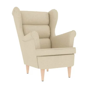 Fauteuil | Relaxstoel 74x84x100 cm stof crèmekleurig Fauteuil | Relaxstoel 74x84x100 cm stof crèmekleurig