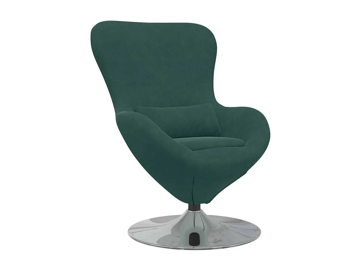 Eivormige stoel Donkergroen 63 x 73 x 90 cm Fluweel