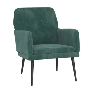 Fauteuil | Relaxstoel 62x79x79 cm fluweel donkergroen Fauteuil | Relaxstoel 62x79x79 cm fluweel donkergroen