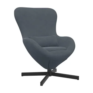 Eivormige stoel Donkergrijs 63 x 73 x 90 cm Fluweel Eivormige stoel Donkergrijs 63 x 73 x 90 cm Fluweel