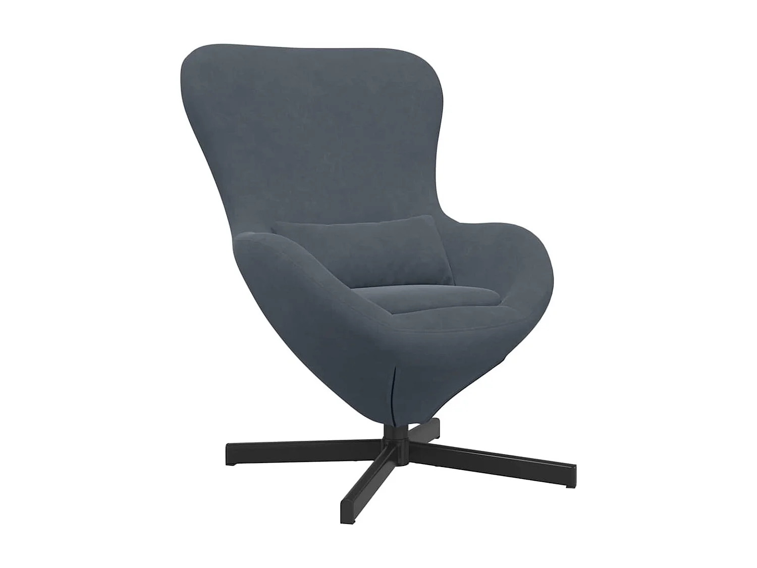 Eivormige stoel Donkergrijs 63 x 73 x 90 cm Fluweel