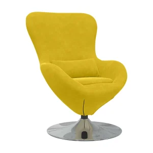 Eivormige stoel Geel 63 x 73 x 90 cm Fluweel Eivormige stoel Geel 63 x 73 x 90 cm Fluweel