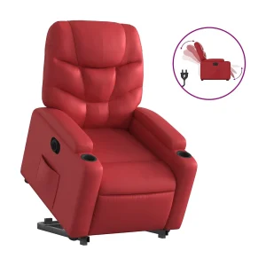 Elektrische relax en sta op stoel kunstleer rood Elektrische relax en sta op stoel kunstleer rood