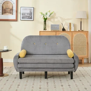 Dubbele bank in corduroy, te gebruiken als dagbed en relaxfauteuil met opbergruimte, grijs Dubbele bank in corduroy, te gebruiken als dagbed en relaxfauteuil met opbergruimte, grijs