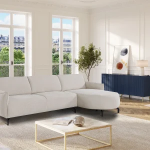 Hoekbank met hoek rechts van beige stof FERIONA Hoekbank met hoek rechts van beige stof FERIONA
