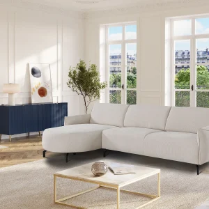 Hoekbank met hoek links van beige stof FERIONA Hoekbank met hoek links van beige stof FERIONA