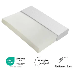 Ergonomisch matras met antislip hoes, Oeko-Tex gecertificeerd, schuim, wit (200x140x16 cm) Ergonomisch matras met antislip hoes, Oeko-Tex gecertificeerd, schuim, wit (200x140x16 cm)