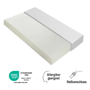 Ergonomisch matras met antislip hoes, Oeko-Tex gecertificeerd, schuim, wit (200x90x16 cm) Ergonomisch matras met antislip hoes, Oeko-Tex gecertificeerd, schuim, wit (200x90x16 cm)