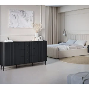 Dressoir 2 deuren 3 laden met metalen voet 160×85 cm Dressoir 2 deuren 3 laden met metalen voet 160×85 cm