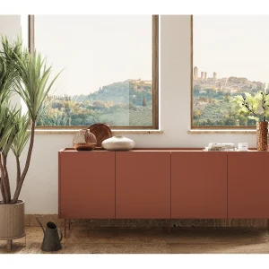 Dressoir met 4 deuren en 4 lades met metalen voet 220×85 cm Dressoir met 4 deuren en 4 lades met metalen voet 220×85 cm