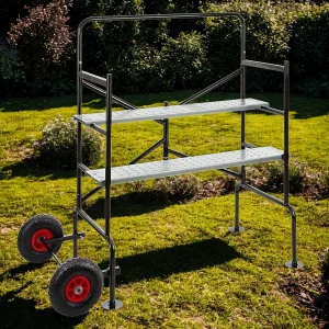 Échafaudage domestique pliable pour jardin – Hauteur max. 2,80 m, plateforme réglable Échafaudage domestique pliable pour jardin – Hauteur max. 2,80 m, plateforme réglable