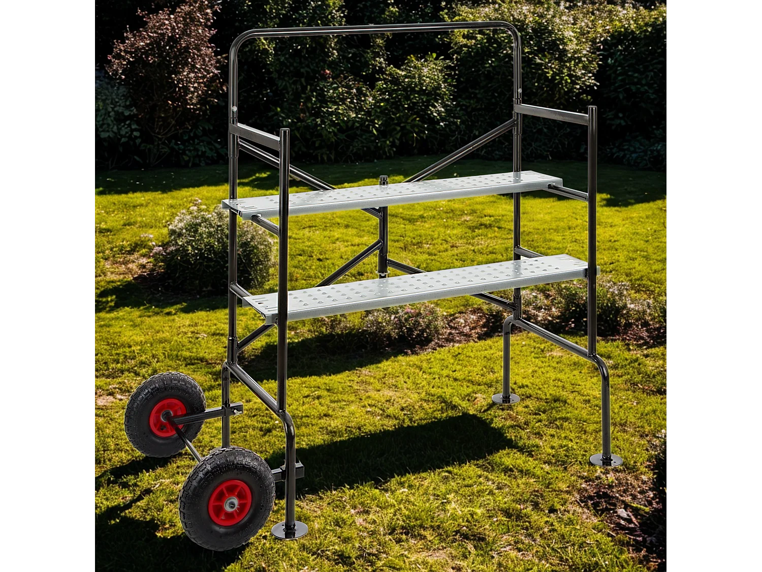 Échafaudage domestique pliable pour jardin – Hauteur max. 2,80 m, plateforme réglable