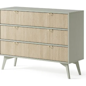 Dressoir met 3 lades in lamellenhout 106×80 cm Dressoir met 3 lades in lamellenhout 106×80 cm