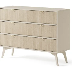 Dressoir met 3 lades in lamellenhout 106×80 cm Dressoir met 3 lades in lamellenhout 106×80 cm