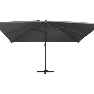 Ersan Zweefparasol met LED en aluminium paal 400×300 cm antraciet Ersan Zweefparasol met LED en aluminium paal 400×300 cm antraciet