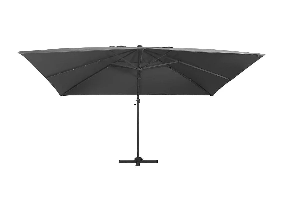 Ersan Zweefparasol met LED en aluminium paal 400x300 cm antraciet