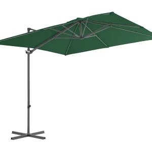 Forest Park Zweefparasol met stalen paal 250×250 cm groen Forest Park Zweefparasol met stalen paal 250×250 cm groen