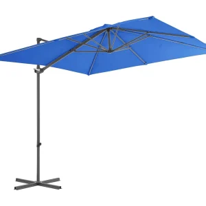 Forest Park Zweefparasol met stalen paal 250×250 cm azuurblauw Forest Park Zweefparasol met stalen paal 250×250 cm azuurblauw