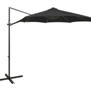 Ekin Zweefparasol met paal en LED-verlichting 300 cm zwart Ekin Zweefparasol met paal en LED-verlichting 300 cm zwart