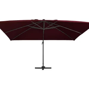 Ersan Zweefparasol met LED-verlichting 400×300 cm bordeauxrood Ersan Zweefparasol met LED-verlichting 400×300 cm bordeauxrood