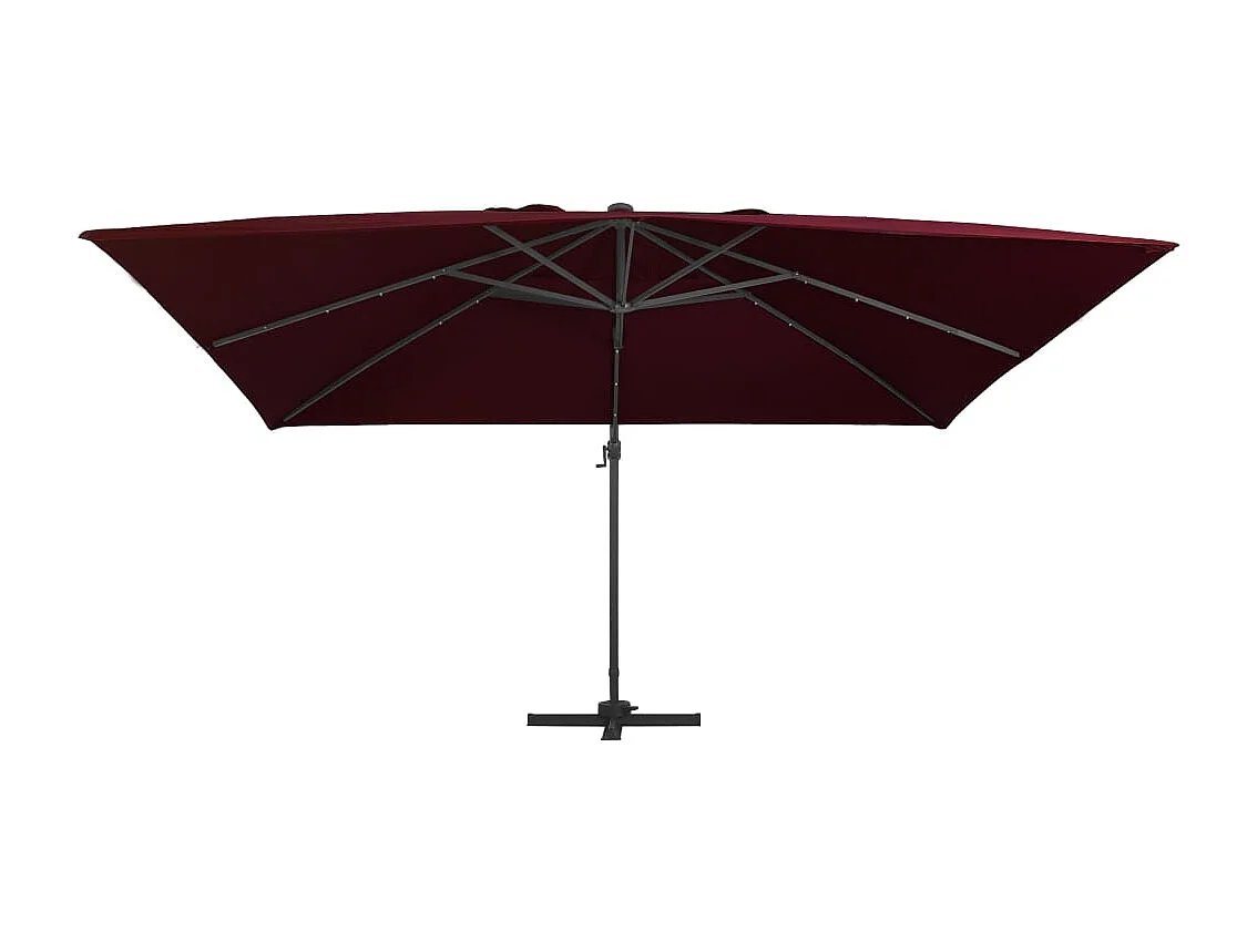 Ersan Zweefparasol met LED-verlichting 400x300 cm bordeauxrood
