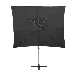 Fahriye Zweefparasol met dubbel dak 250×250 cm antracietkleurig Fahriye Zweefparasol met dubbel dak 250×250 cm antracietkleurig